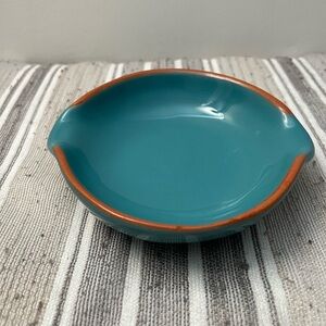 Pier 1 Teal and Brown Ceramic Bowl